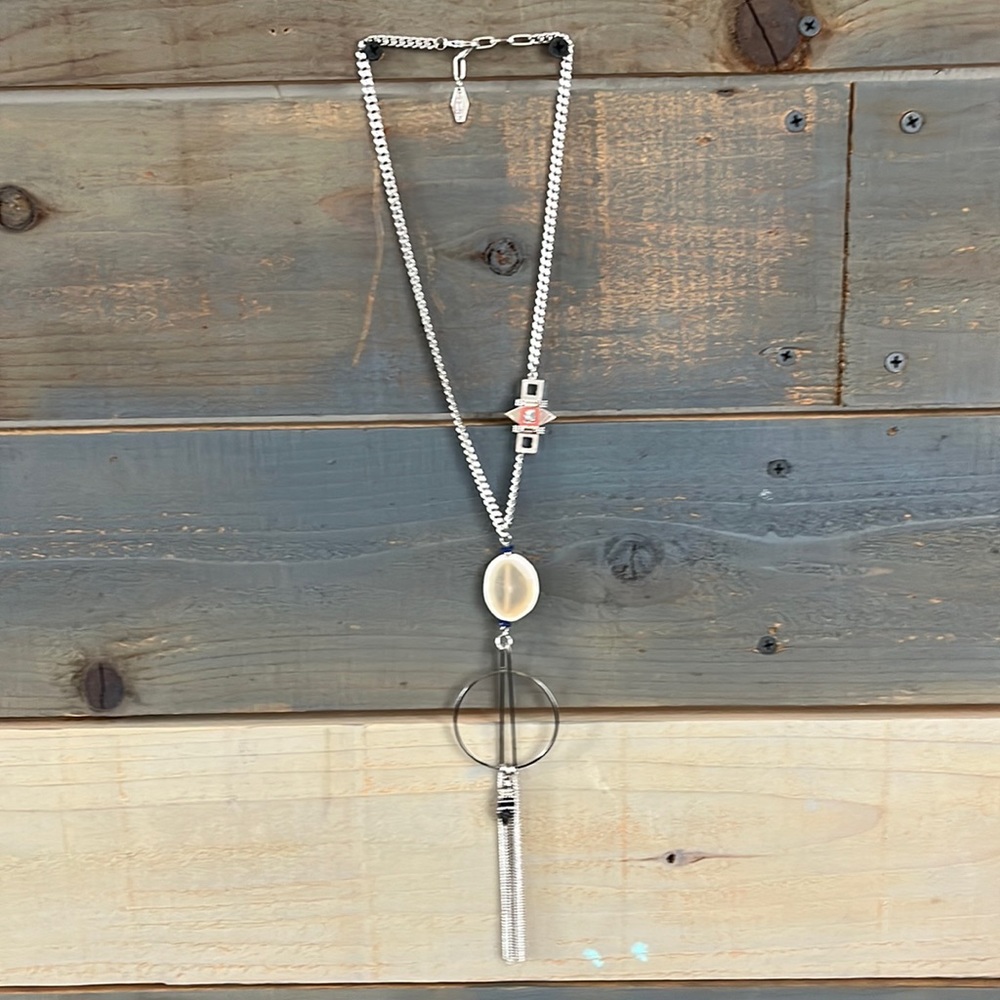 Salut De Miel Stone Pendant Tassel Chain Long Necklace